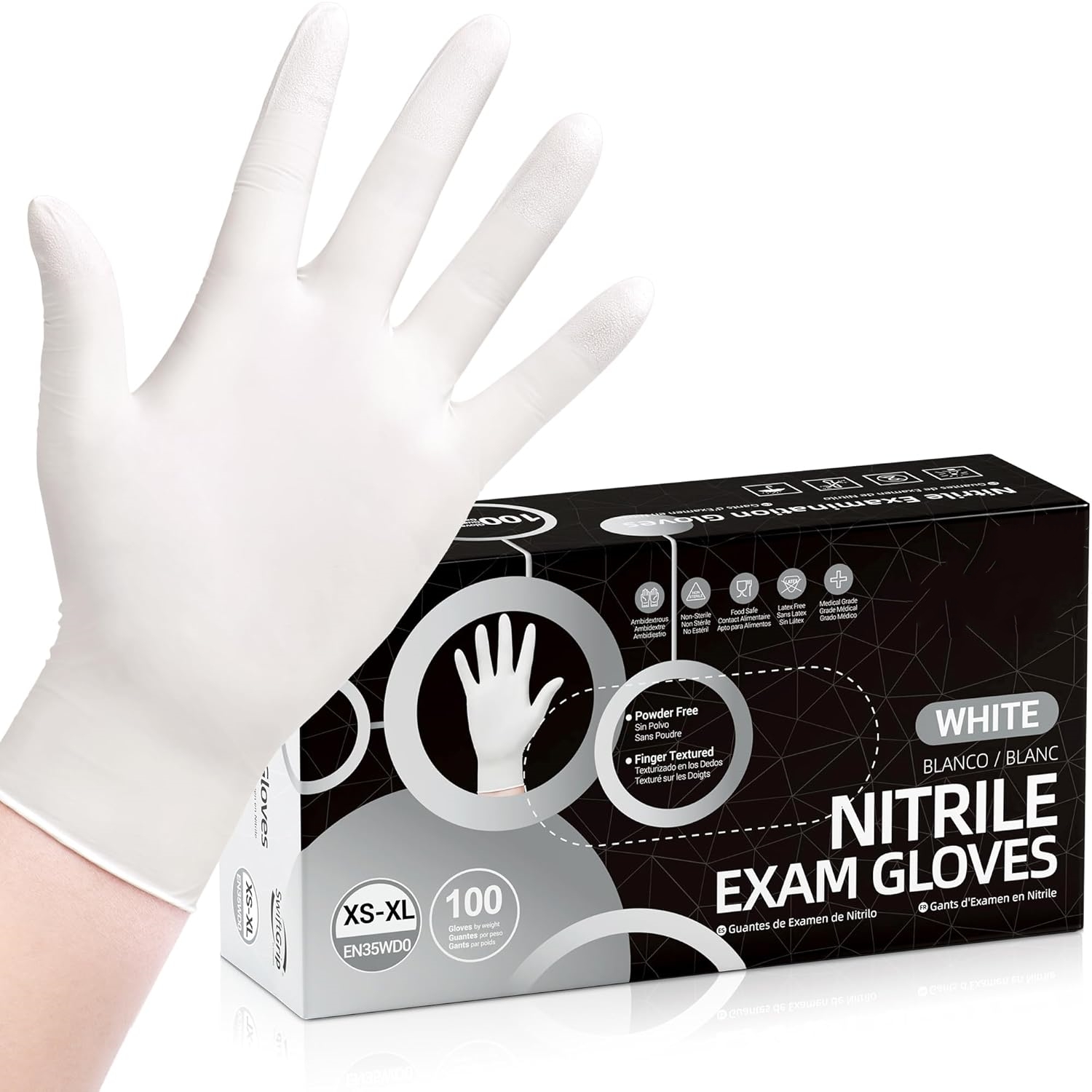 Medical Gloves - 100개입 일회용 니트릴 장갑, 의료용, 청소용,