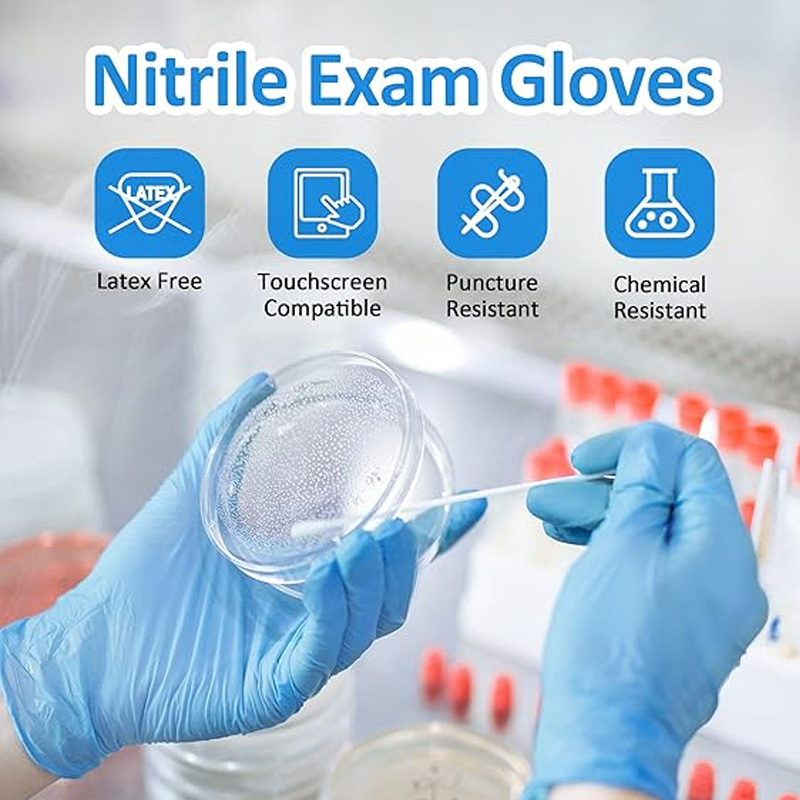 Medical Gloves - 의료용 블루 니트릴 장갑 100팩, 라텍스