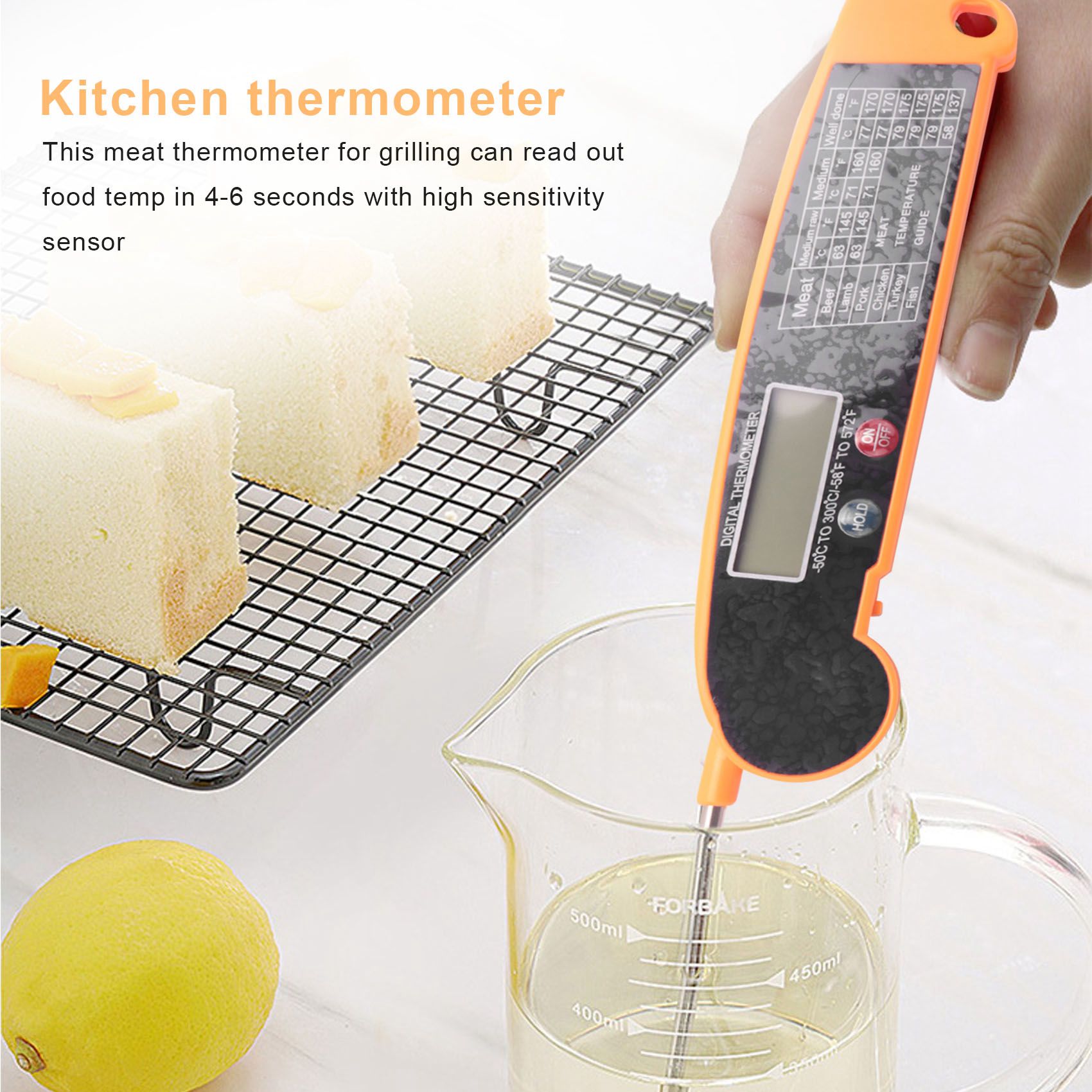 Thermometer Digital - 고정밀 온도 프로브가 있는 디지털 즉시