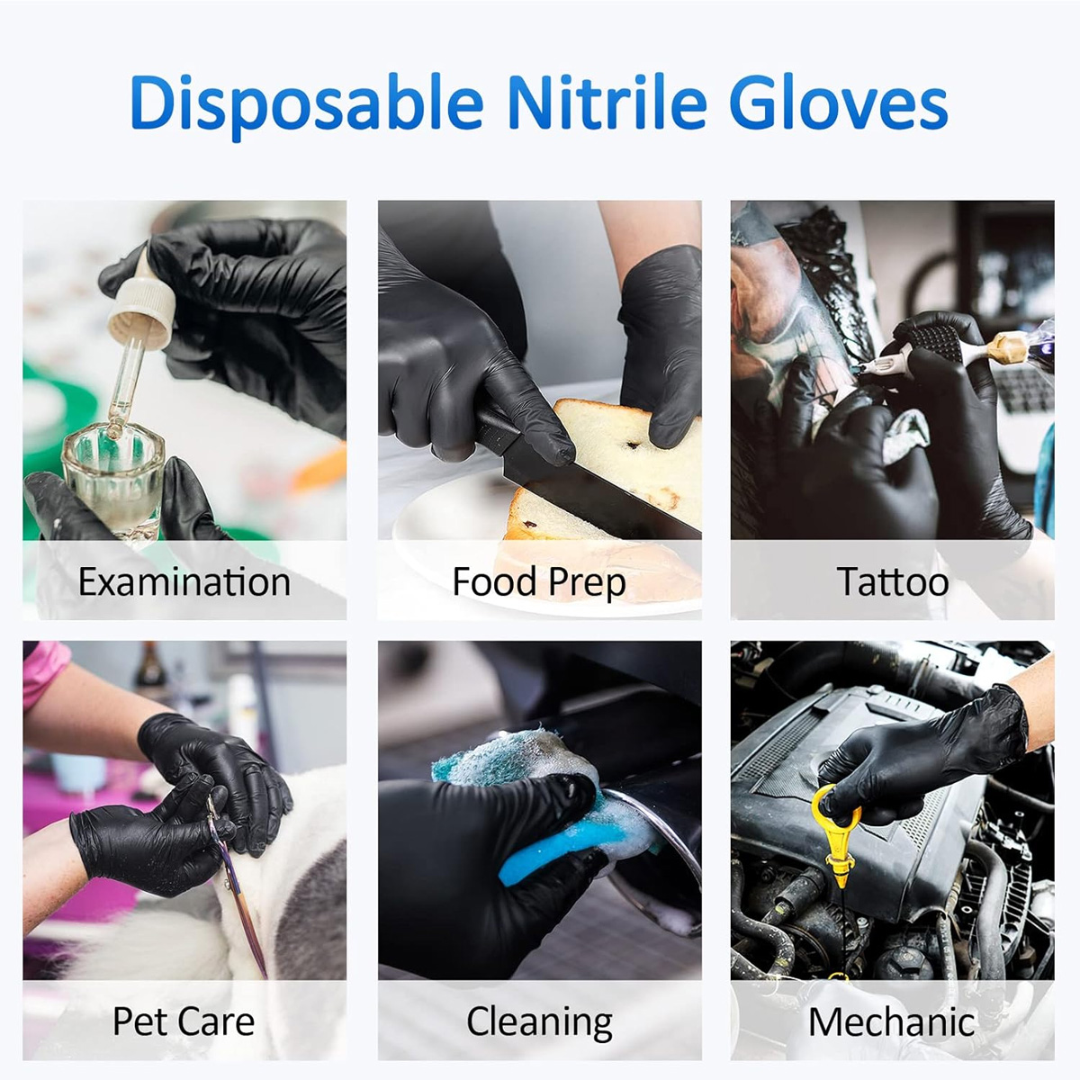 10/50 Pcs 일회용 검은 니트릴 장갑 다목적 라텍 - Medical Gloves 리뷰 및 가격