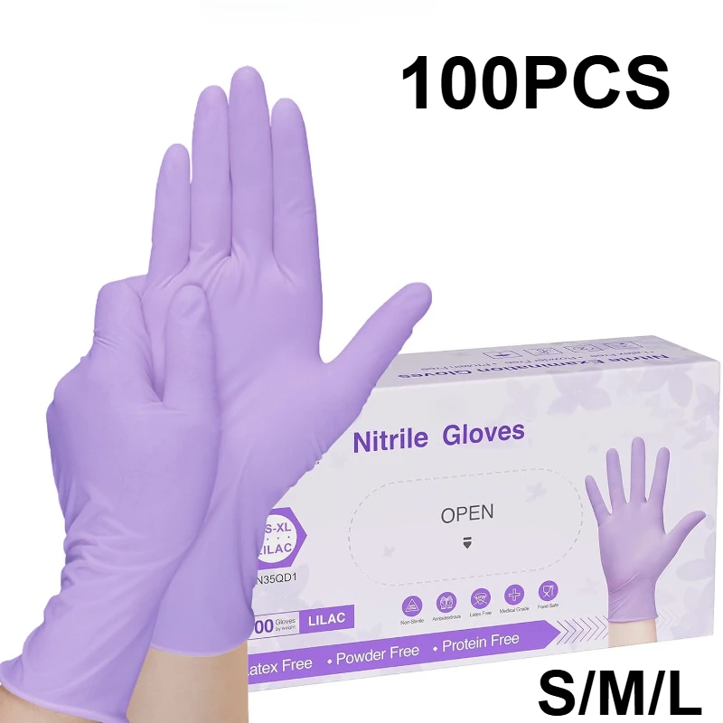 10-100pcs 일회용 보라색 니트릴 장갑 라텍스 프 - Medical Gloves 리뷰 및 가격