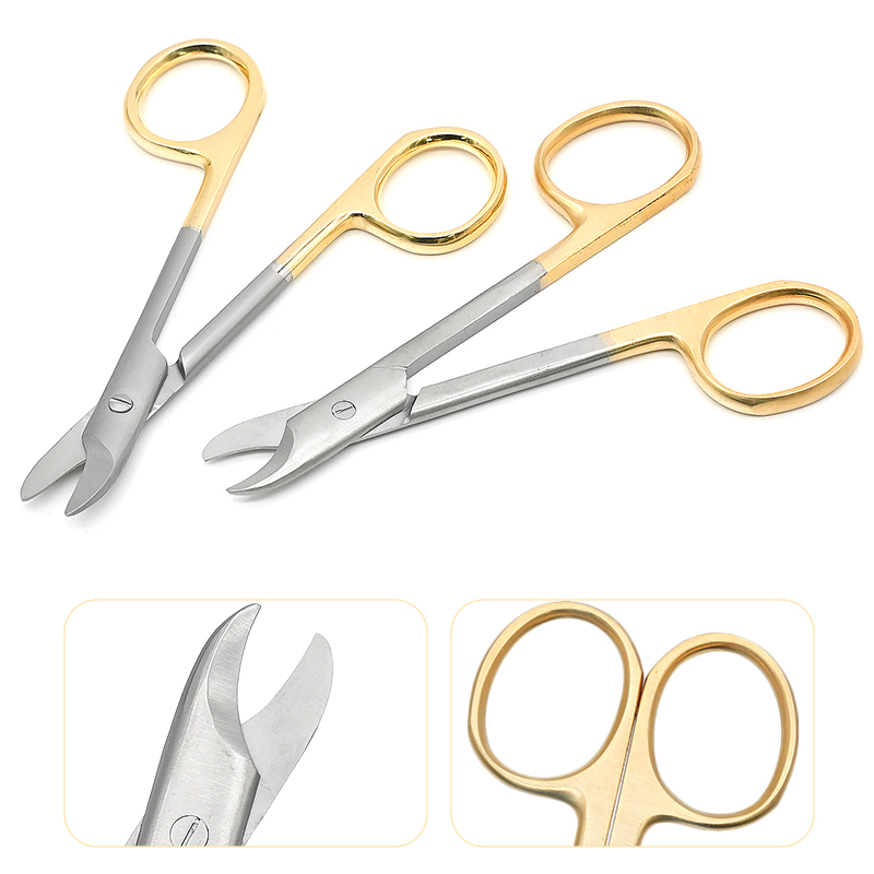 1pc 치과 수술용 가위 직선/곡선형 팁 황금 손잡이  - Medical Scissors 리뷰 및 가격