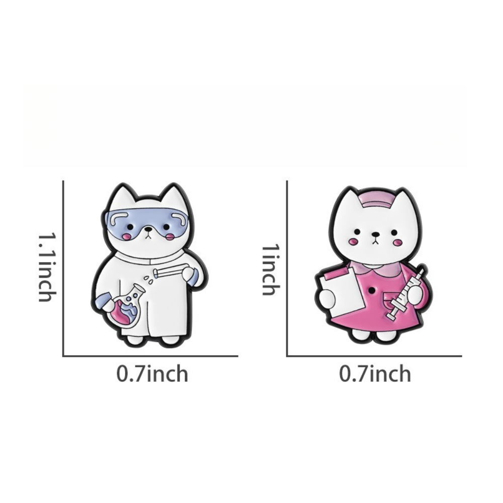 귀여운 고양이 간호사 실험실 근무자 브로치 만화 귀여운 - Medical Lab Images 리뷰 및 가격