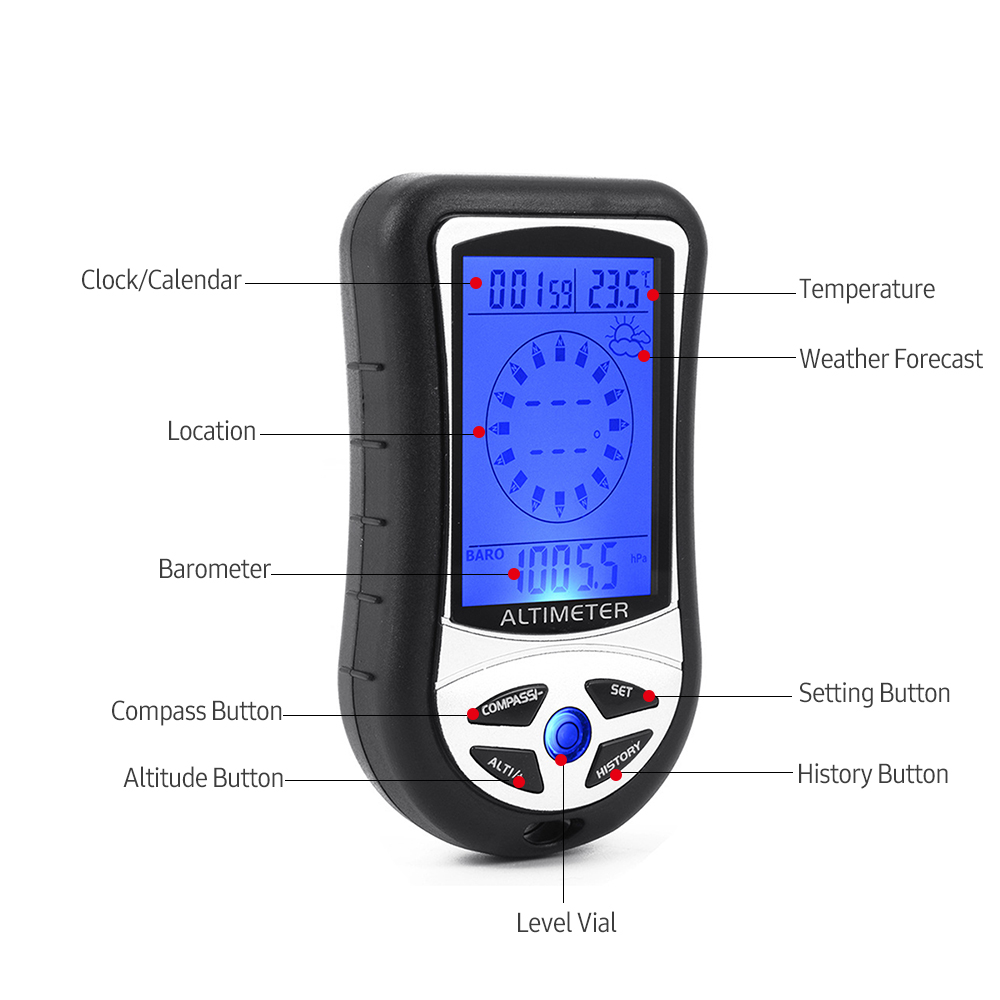 8-in-1 다기능 전자 고도계 기압계 LCD 디지털  - Thermometer Digital 리뷰 및 가격