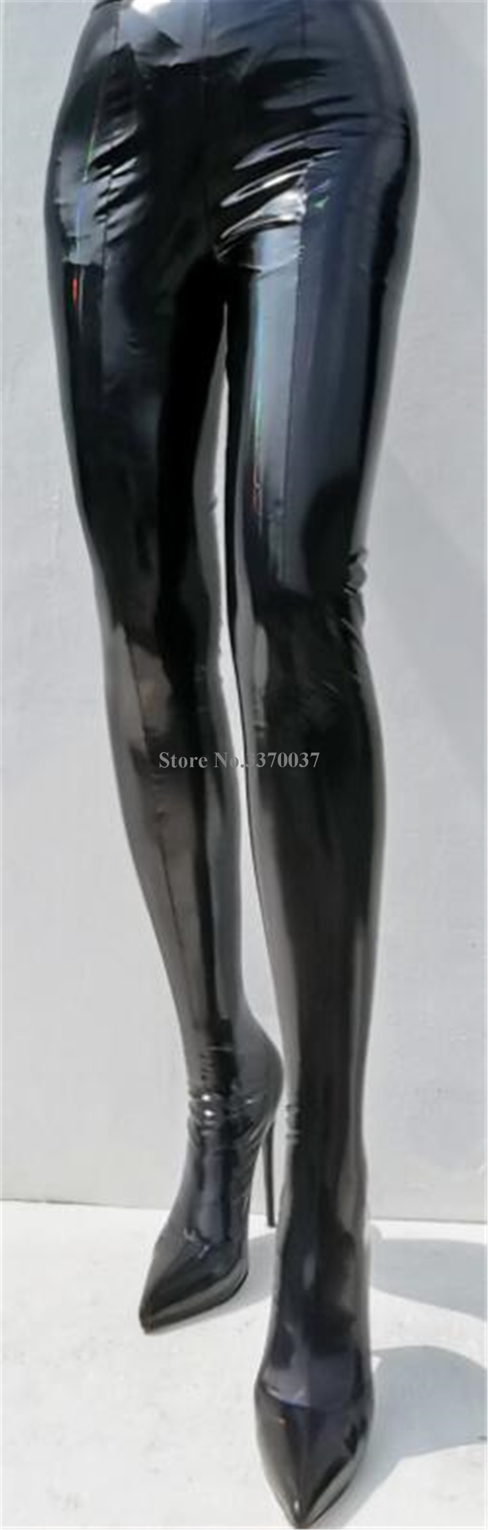 린아몽 섹시 블랙 에나멜 스웨이드 허리까지 오는 부츠  - Bandage 리뷰 및 가격