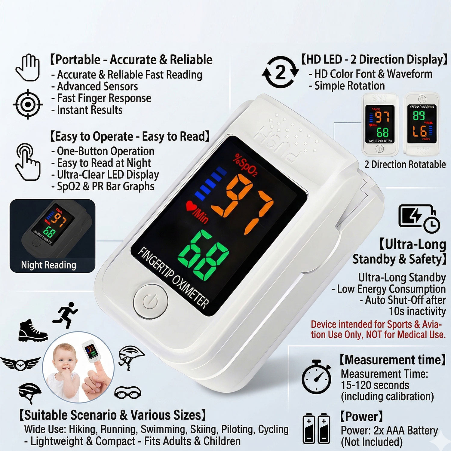 2-in-1 가정용 적외선 이마 온도계 + 정확한 손가 - Pulse Oximeter 리뷰 및 가격