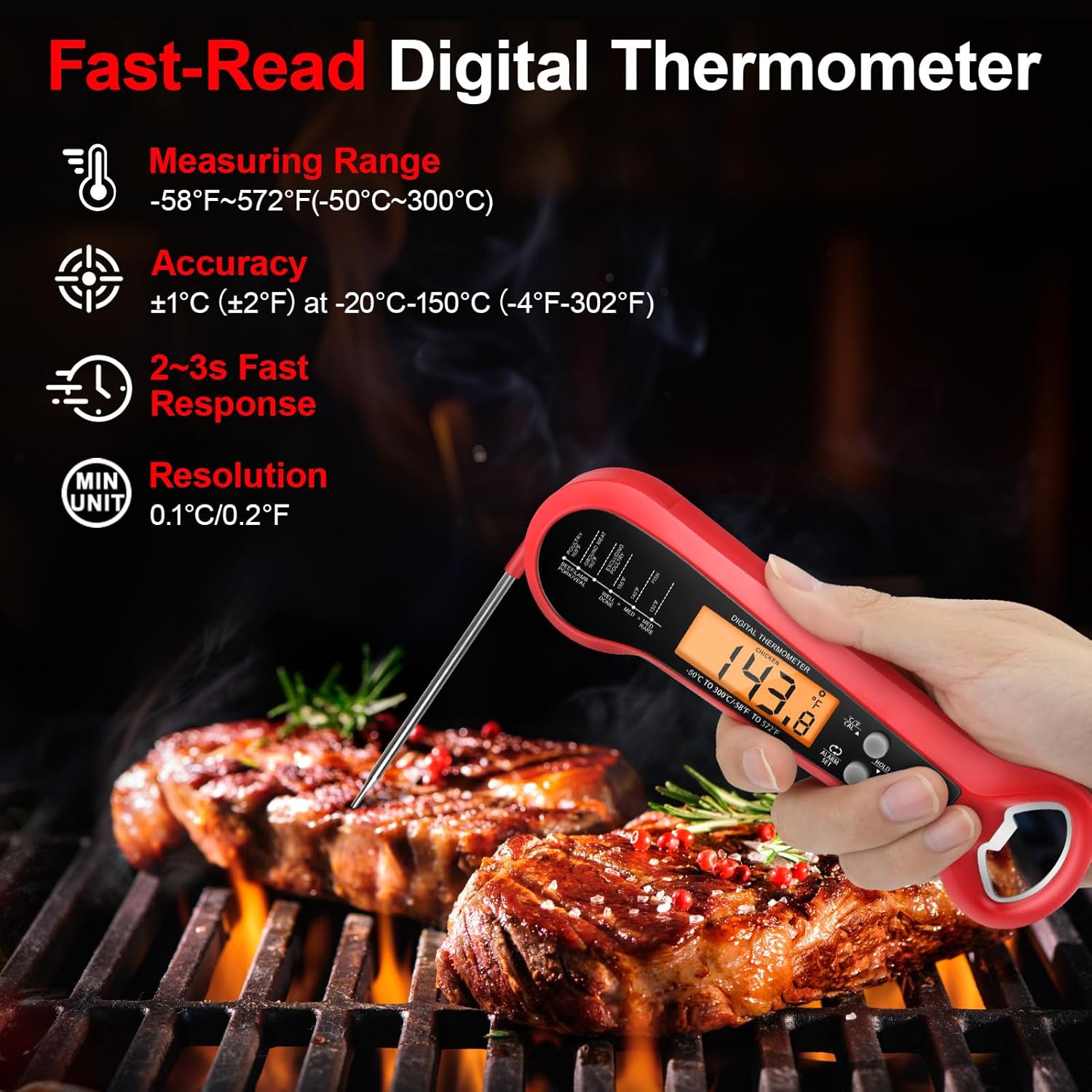 긴 케이블 전문가용 고기 온도계 디지털 방수 주방 요리 - Thermometer Digital 리뷰 및 가격