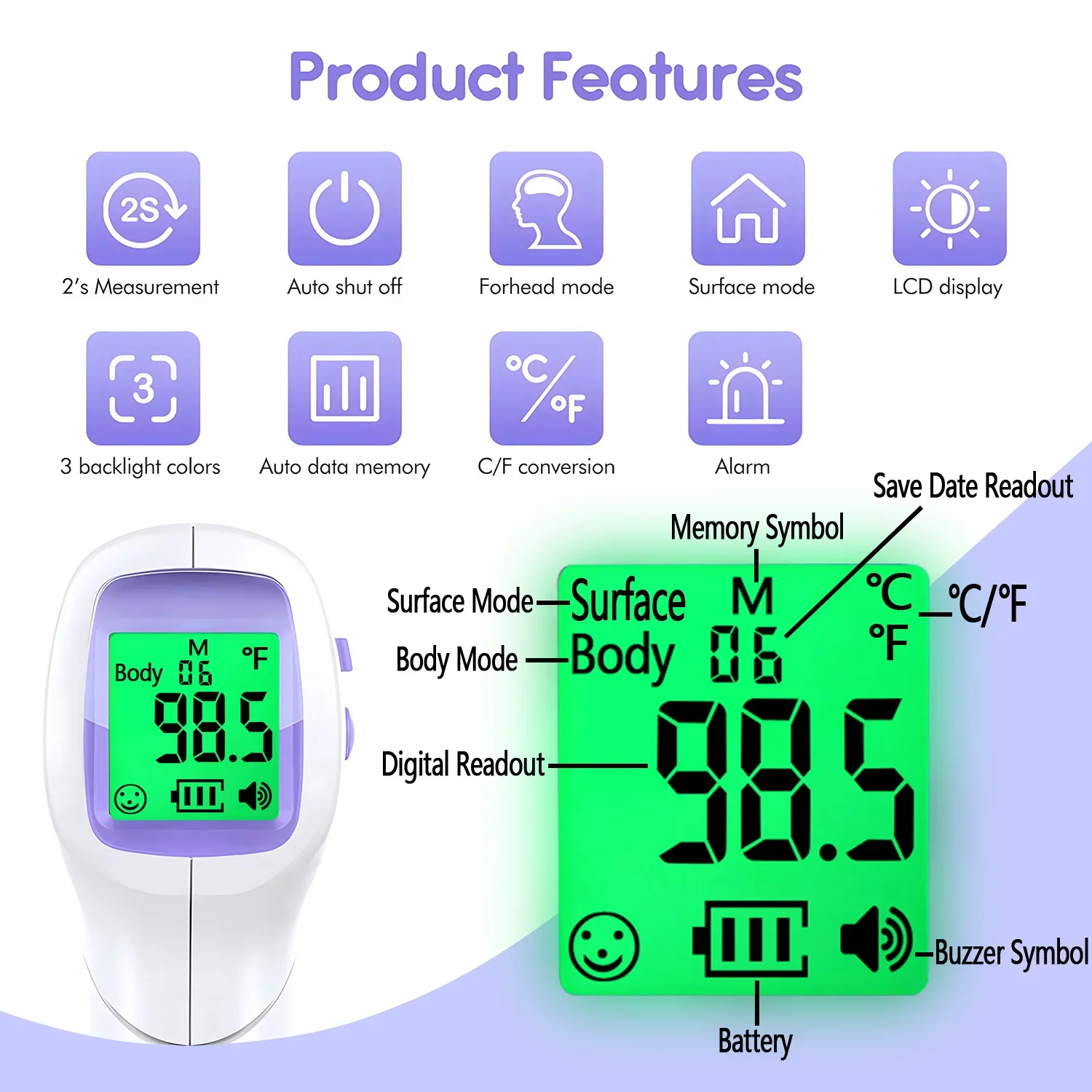 의료용 적외선 체온계, LED 디지털 백라이트, 비접촉 - Pulse Oximeter 리뷰 및 가격